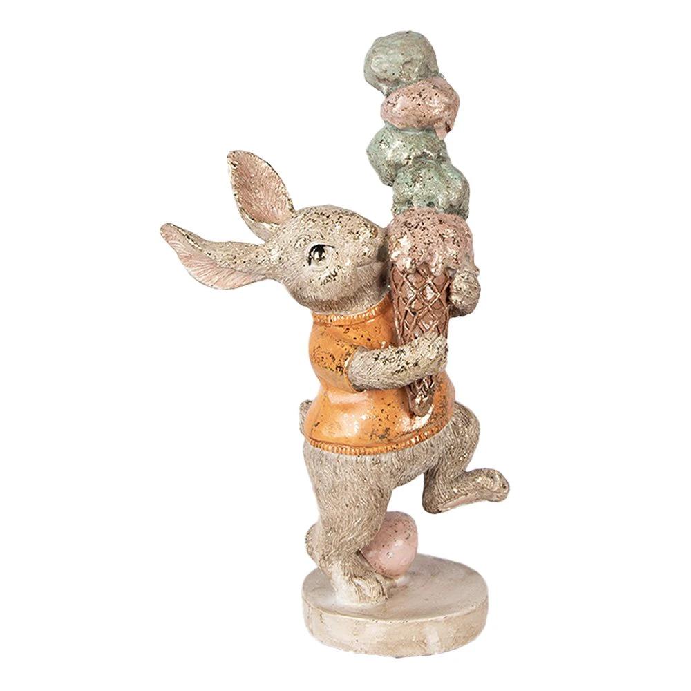 Decoration Statue Rabbit 16x10x28 cm Beige Plastic by Clayre & Eef.