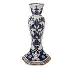 Candlestick Ø 11x21 cm White Blue Porcelain by Clayre & Eef.