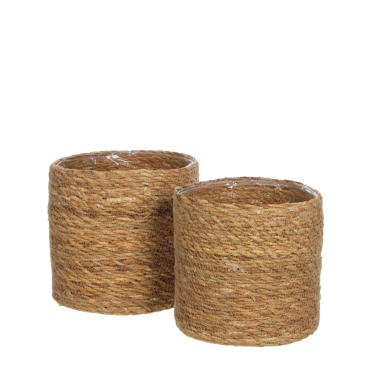Plant basket set Atlantic Light brown by Mica Decorations
