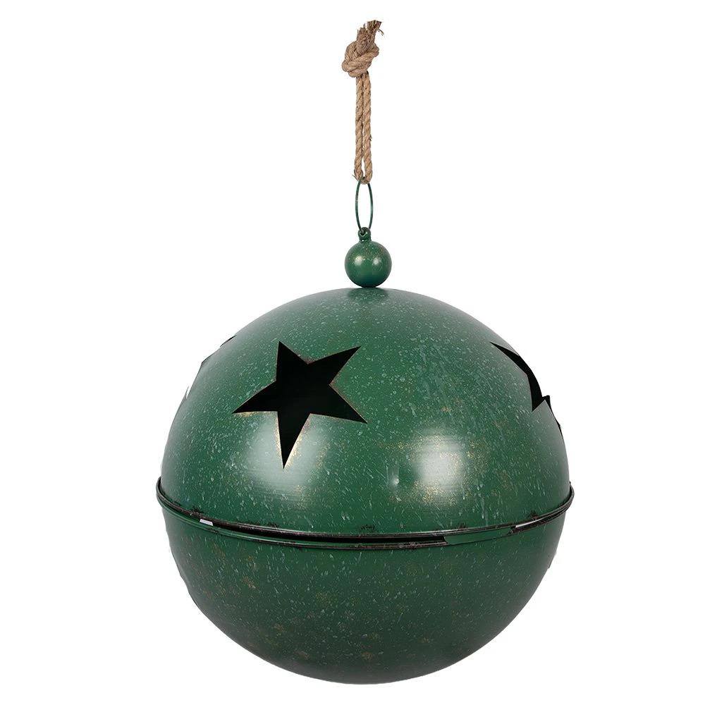 Weihnachtsdekorationsbild Weihnachtskugel Ø 60 / Ø 50 / Ø 40 cm Grün Metall von Clayre & Eef.