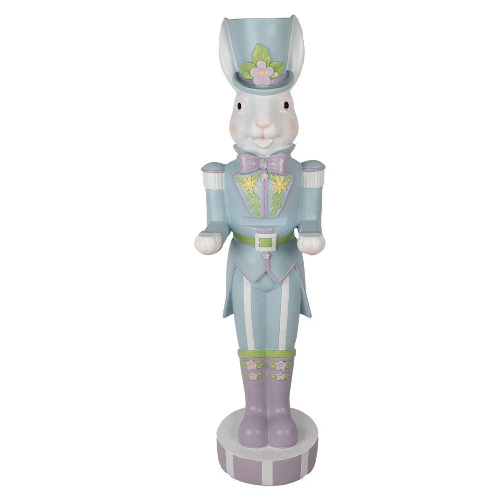 Decoration image rabbit 44x41x123 cm white blue plastic by Clayre & Eef.