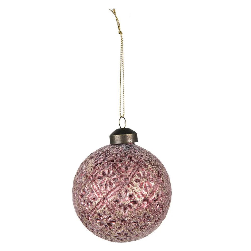 Christmas bauble set of 4 Ø 8 cm red glass Christmas decoration by Clayre & Eef.