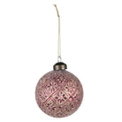 Christmas bauble set of 4 Ø 8 cm red glass Christmas decoration by Clayre & Eef.