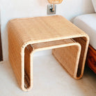 Rattan Side Table with Stable Metal Frame – Handcrafted Coffee Table BAYU by Soeji