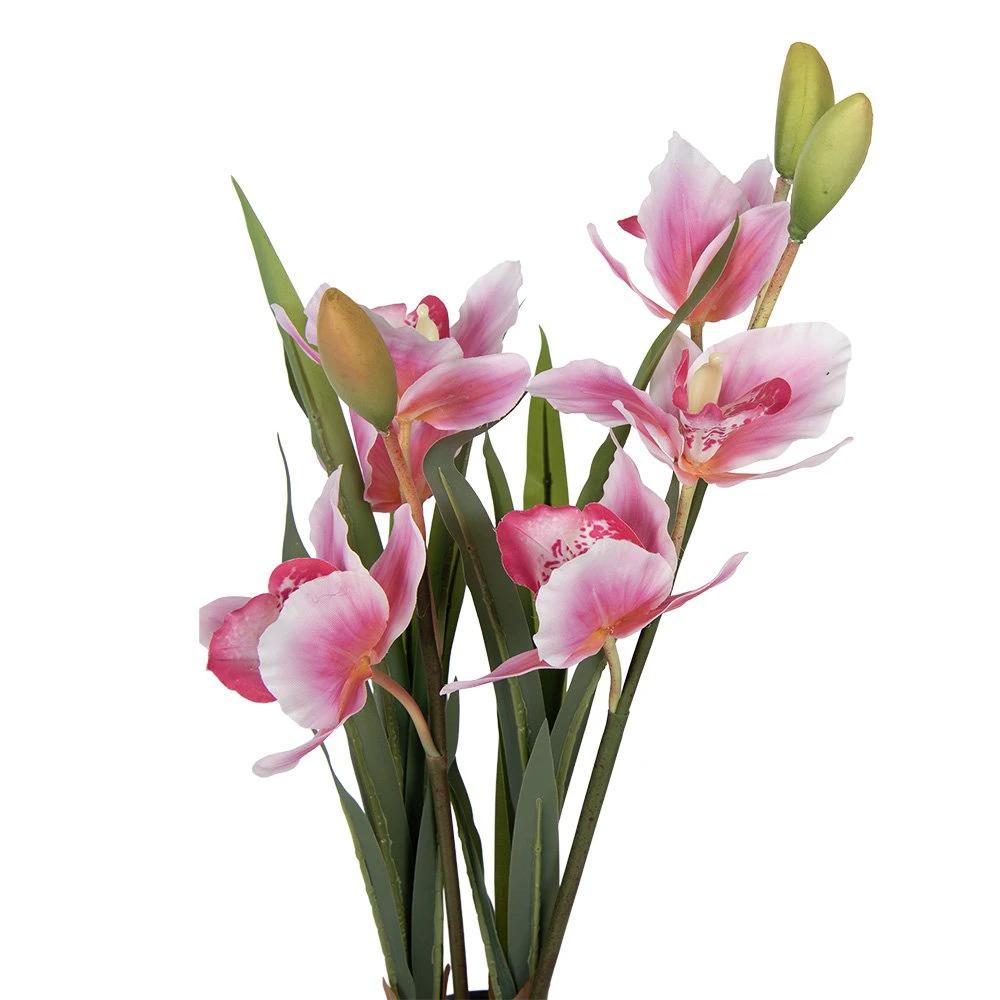 Artificial plant 14x14x55 cm Pink Plastic by Clayre & Eef.