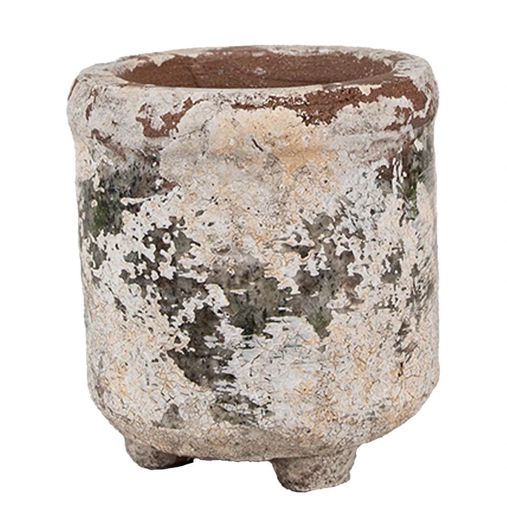 Flowerpot Ø 9x10 cm Beige Terracotta by Clayre & Eef.