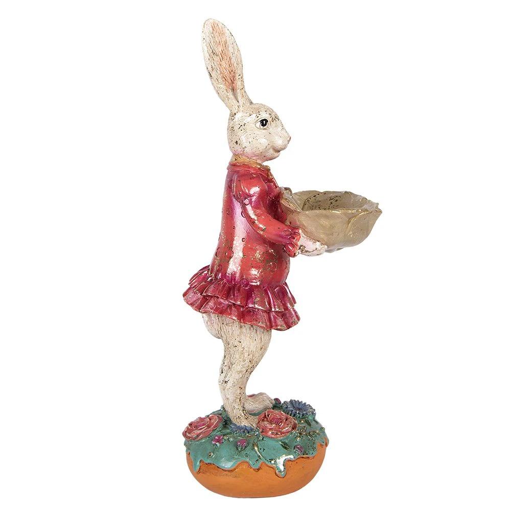Decoration Statue Rabbit 11x14x30 cm Beige Plastic by Clayre & Eef.