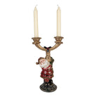 Candlestick Santa Claus 17x10x28 cm Gold-colored Plastic by Clayre & Eef.