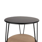 Beistelltisch schwarz, Eisen und Holz Ø 50x45 cm von Clayre & Eef.