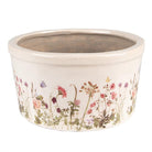 Blumentopf Ø 16x9 cm Rosa-Beige Keramik Blüten Blumentopf für Innenräume von Clayre & Eef.