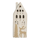 Decoration house with LED 7x6x19 cm Beige ceramics by Clayre & Eef.
