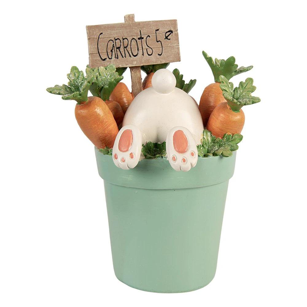 Decoration Statue Rabbit 21x20x28 cm White Plastic by Clayre & Eef.
