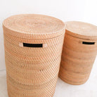 Laundry Basket with Lid Storage Basket made from Rattan SARI (2 sizes) by Soeji