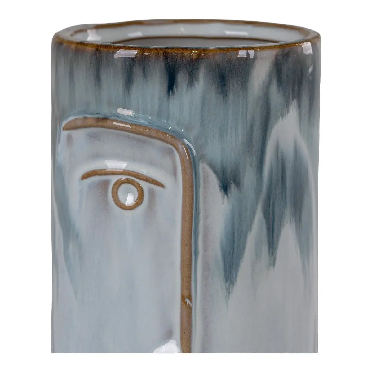 Vase - 2-Tone Blue, Porcelain, 9.5x17 cm by EMIRELLE
