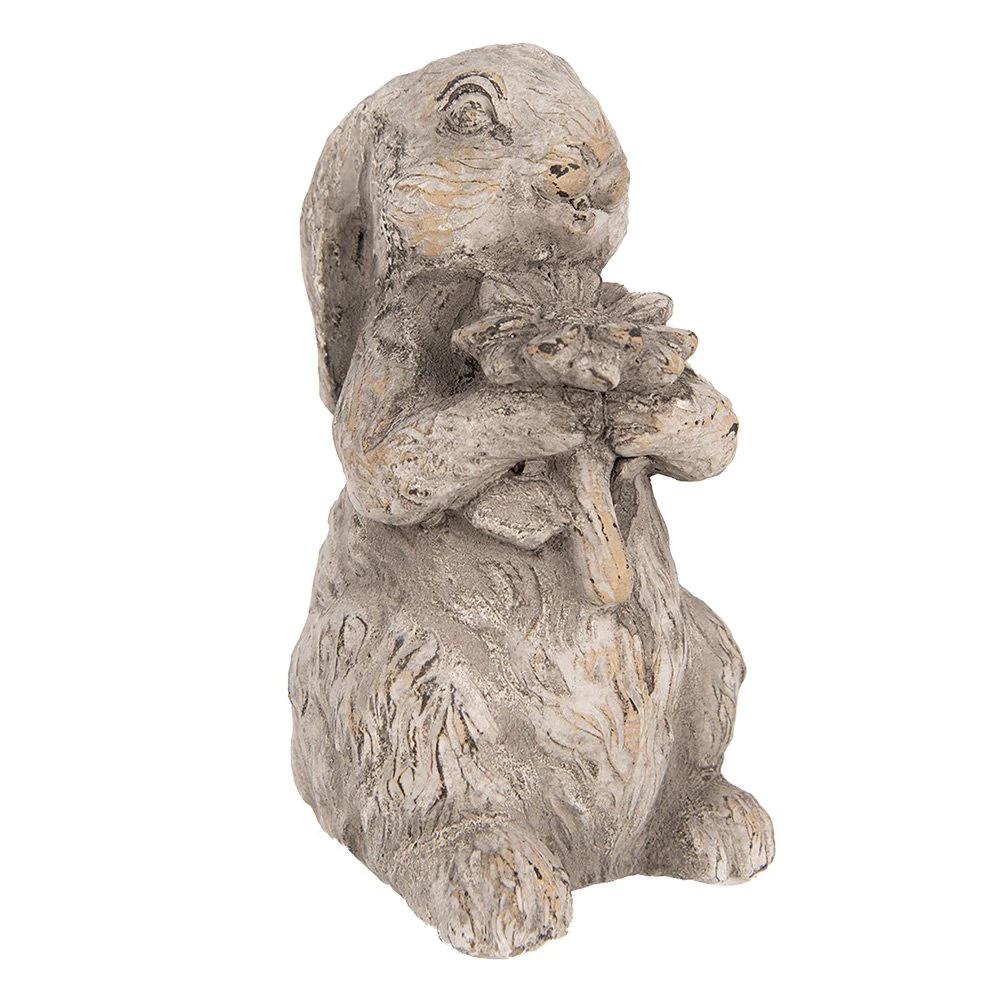 Decoration image rabbit 15 cm gray stone by Clayre & Eef.