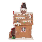 Gingerbread house with LED 13x13x19 cm brown plastic by Clayre & Eef.
