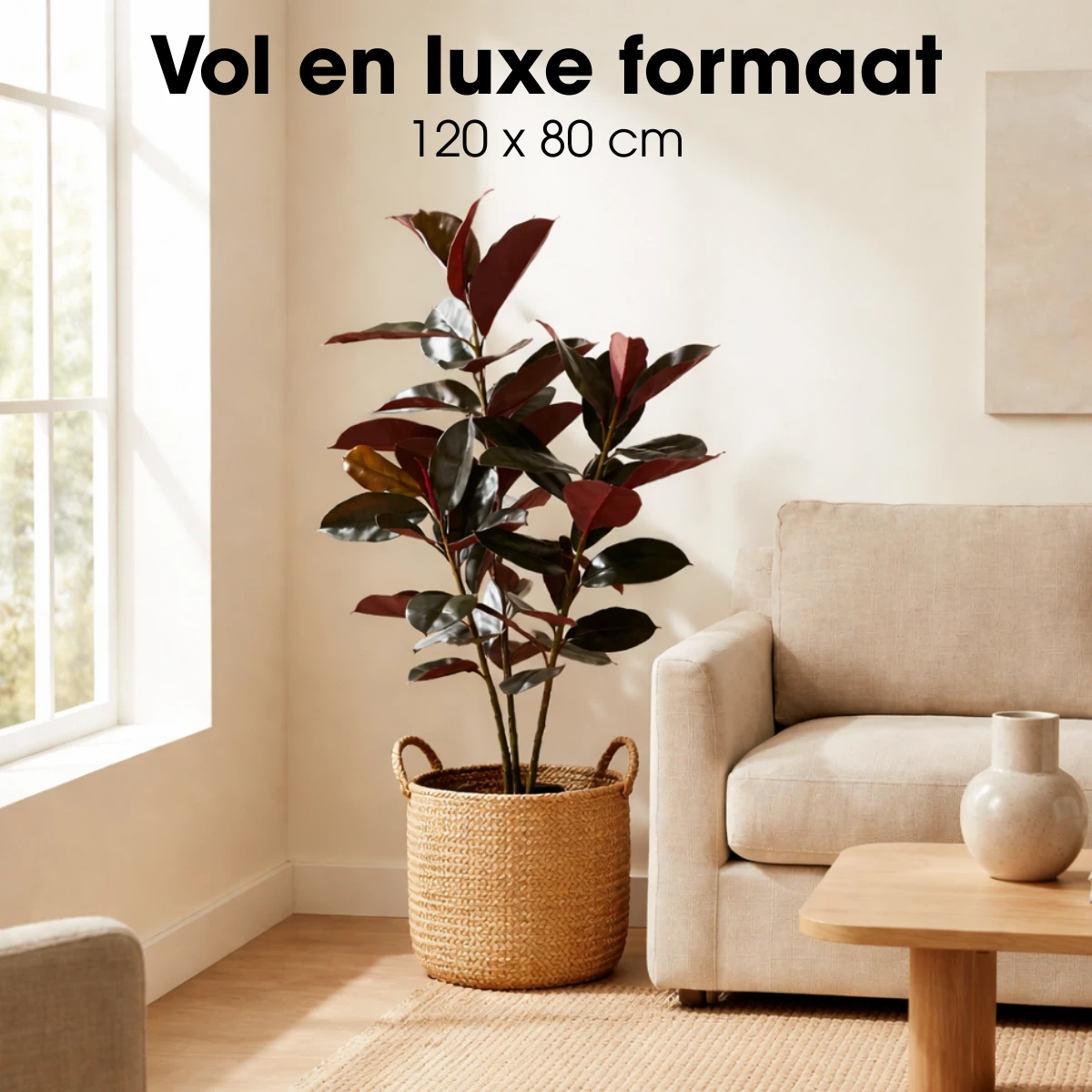 Artificial plant Rubber plant Red by Mica Decorations