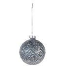 Christbaumkugel-Set (4-teilig), Ø 8 cm, blaue Glas-Weihnachtsdekoration von Clayre & Eef.