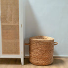 Large Laundry Basket with Lid Ø54 cm AMAN made from Water Hyacinth | Woven Storage Basket | Round Hamper | Large Hamper Basket | Laundry Hamper by Soeji