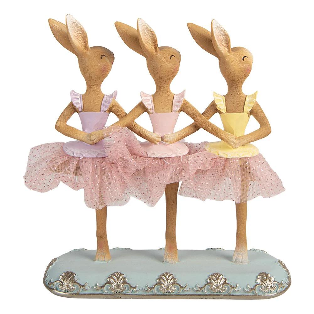 Decoration Statue Rabbit 23x8x25 cm Brown Plastic by Clayre & Eef.