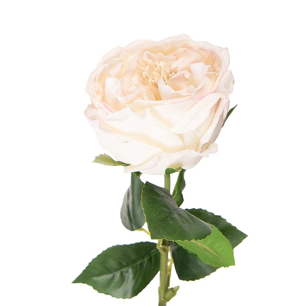 Artificial flower Rose 43 cm White Plastic by Clayre & Eef.