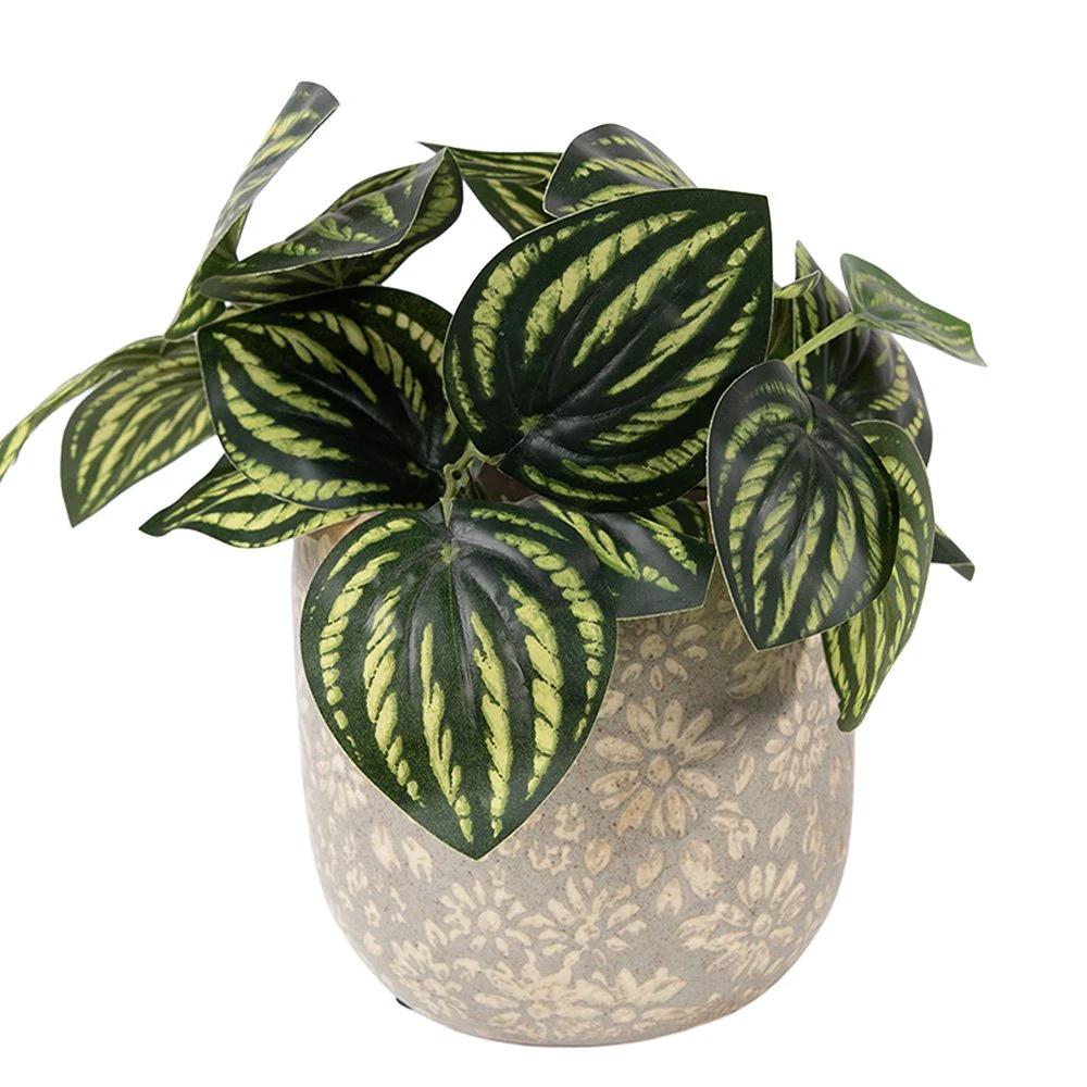 Blumentopf Ø 14x13 cm graue Keramik von Clayre & Eef.