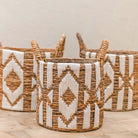 Laundry Basket Plant Basket Large Storage Basket Round NASARI Made of Banana Fibre with a Macrame Pattern made of Cotton by Soeji