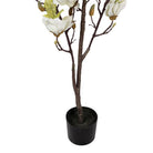 Artificial plant Magnolia 20x15x120 cm White Plastic by Clayre & Eef.