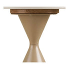 Annecy Side table, ceramic table top/steel, travertine/sand, ø50x56 cm by EMIRELLE