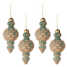 Christmas ball set of 4 Ø 6x14 cm (set of 4) Copper -colored Glass Christmas tree decorations by Clayre & Eef.