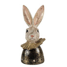 Hasenfigur 23 cm weiß, goldfarben, aus Polyresin, Osterdekoration von Clayre & Eef.