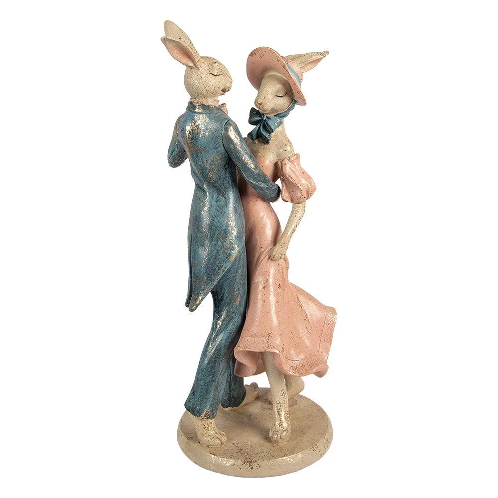 Decoration Statue Rabbit 20x18x47 cm Beige Plastic by Clayre & Eef.