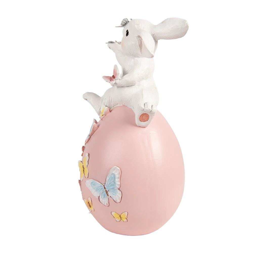 Decoration Statue Rabbit 16x15x29 cm White Plastic by Clayre & Eef.