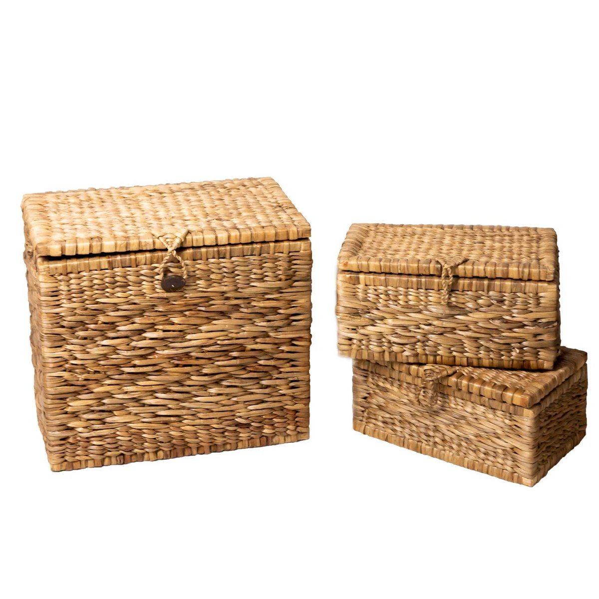 Trunk Basket | Laundry Basket with Lid KELANA made from Water Hyacinth (2 sizes) by Soeji