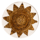 Round Boho Wall Basket – Woven Wall Decor– Decorative Bowl – Woven Wall Plate with Embroidered Star Pattern ADARI (2 sizes, Ø30/40 cm) by Soeji