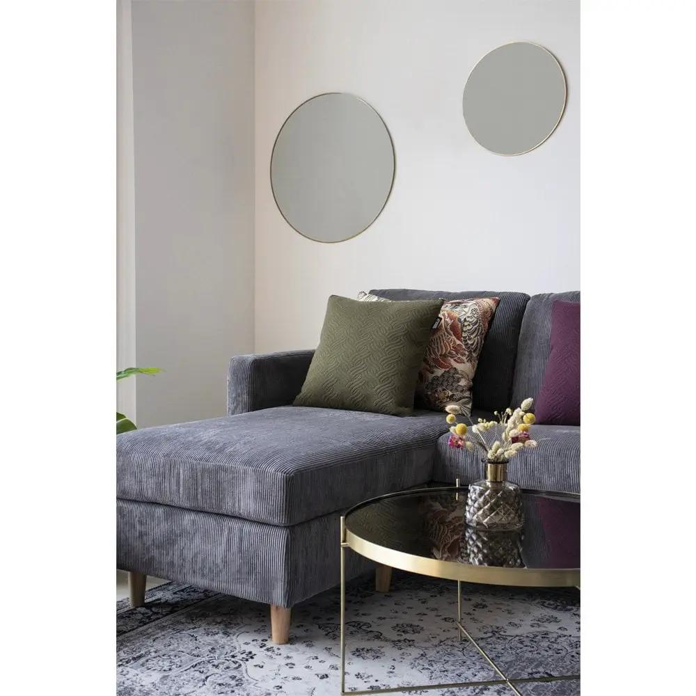 Jersey Mirror - Brass Look, Steel, Ø40cm by EMIRELLE