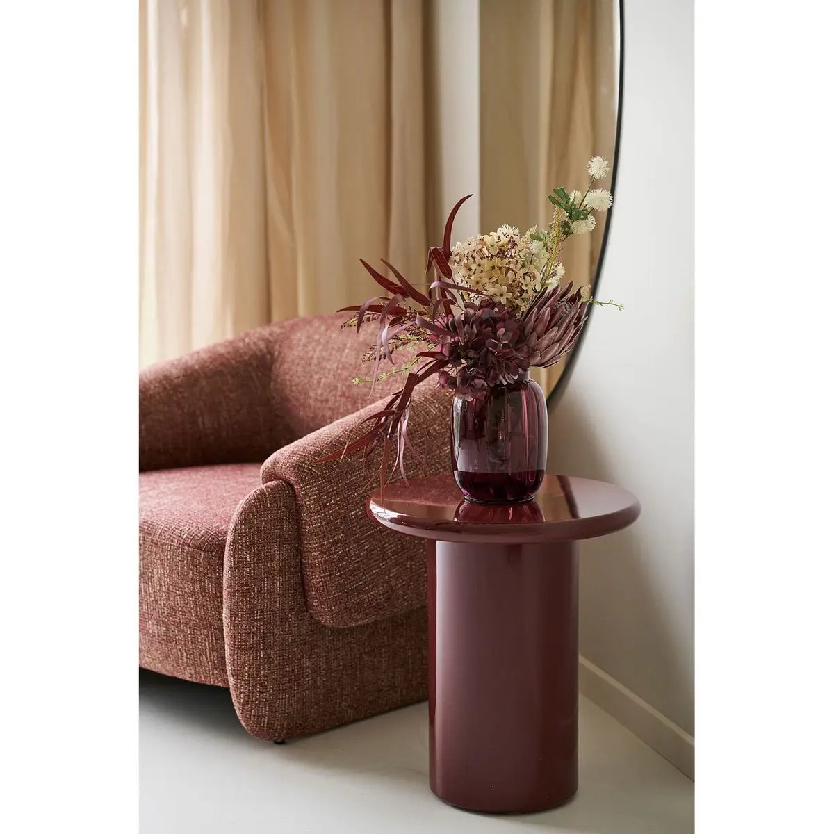Otago Side table, bourdeaux, ø45x50 cm by EMIRELLE