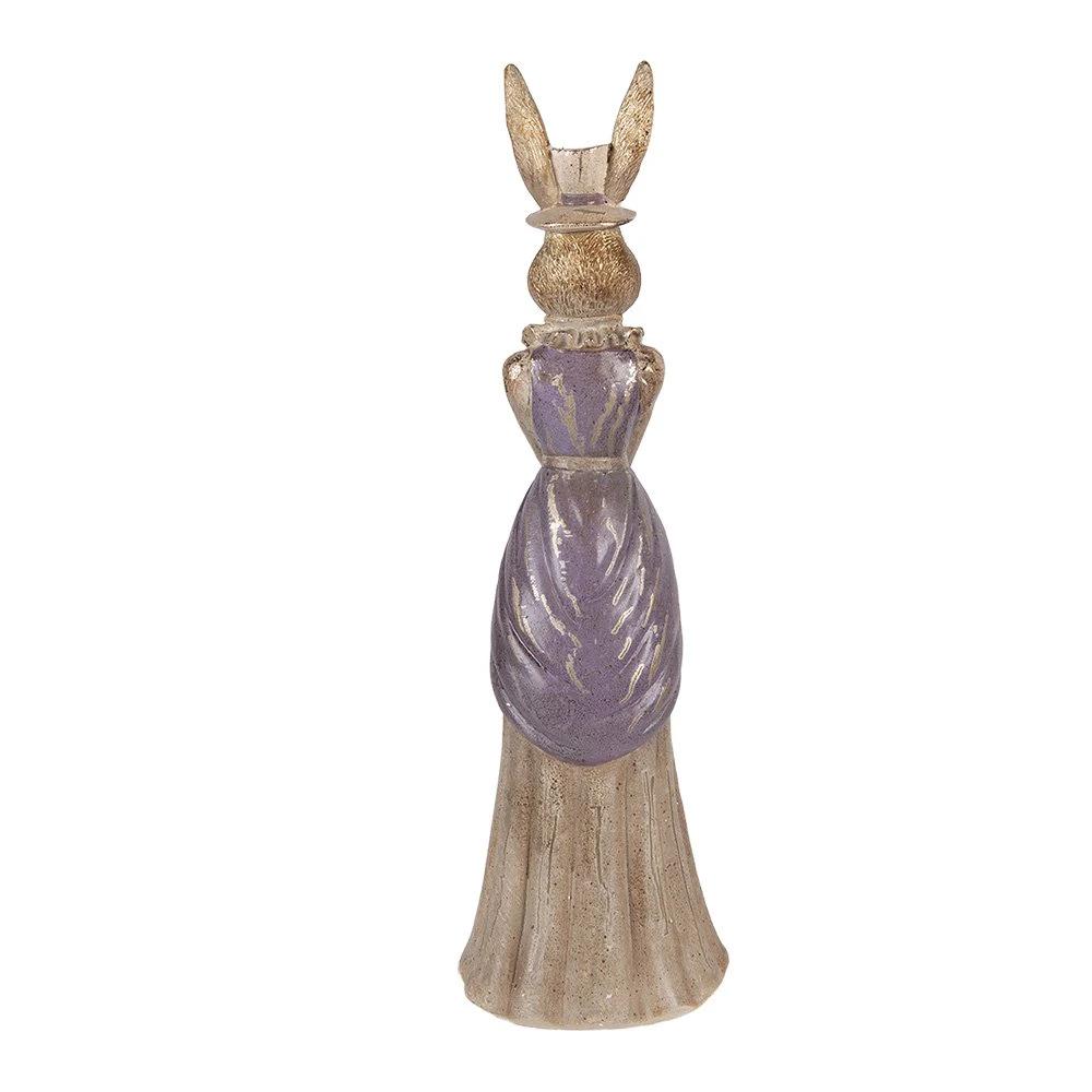 Decoration Statue Rabbit 15x13x48 cm Gold-colored Plastic by Clayre & Eef.