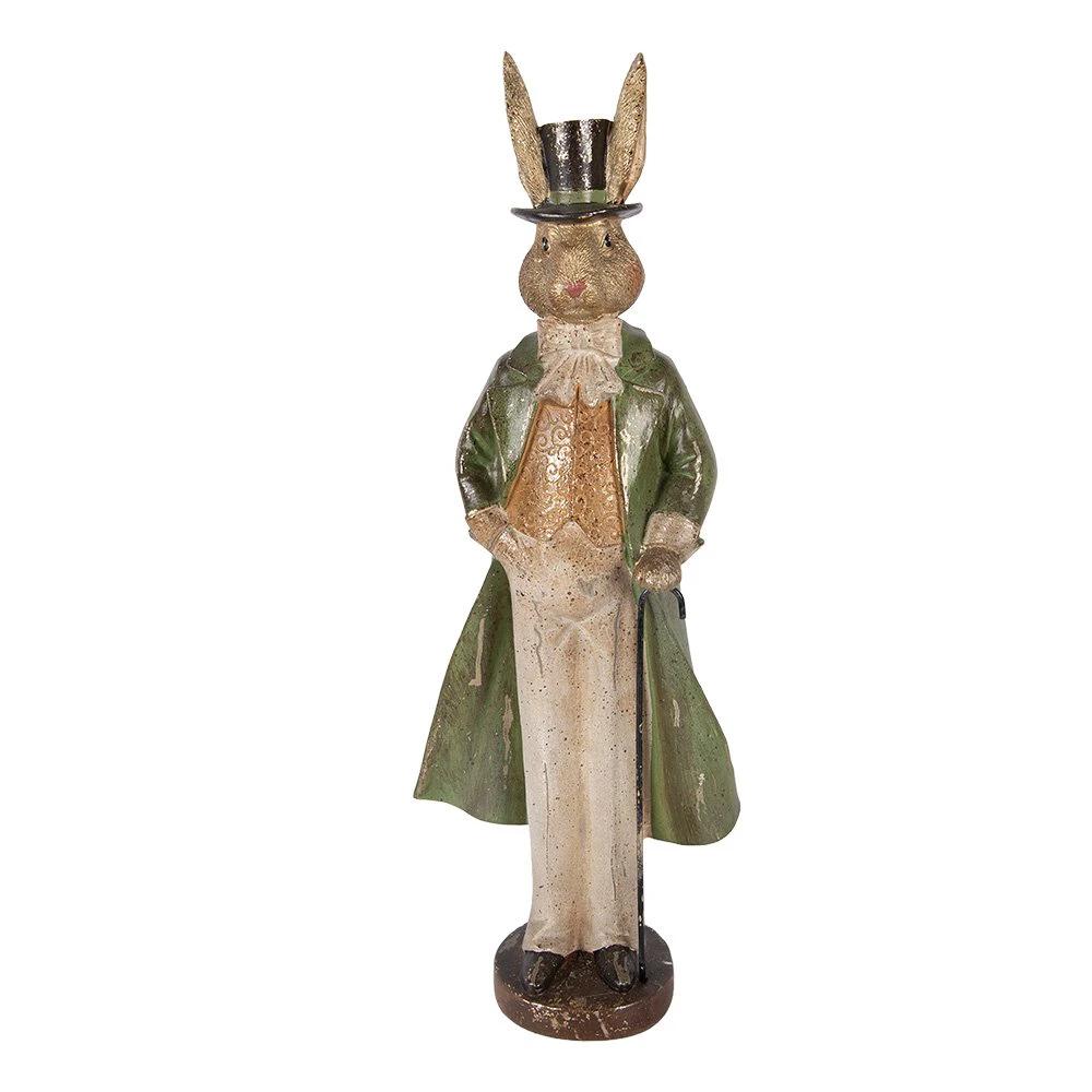 Decoration Statue Rabbit 17x12x48 cm Gold-colored Plastic by Clayre & Eef.