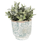 Blumentopf Ø 15x14 cm Grün Beige Keramik Blumen Blumentopf für Innenräume von Clayre & Eef.