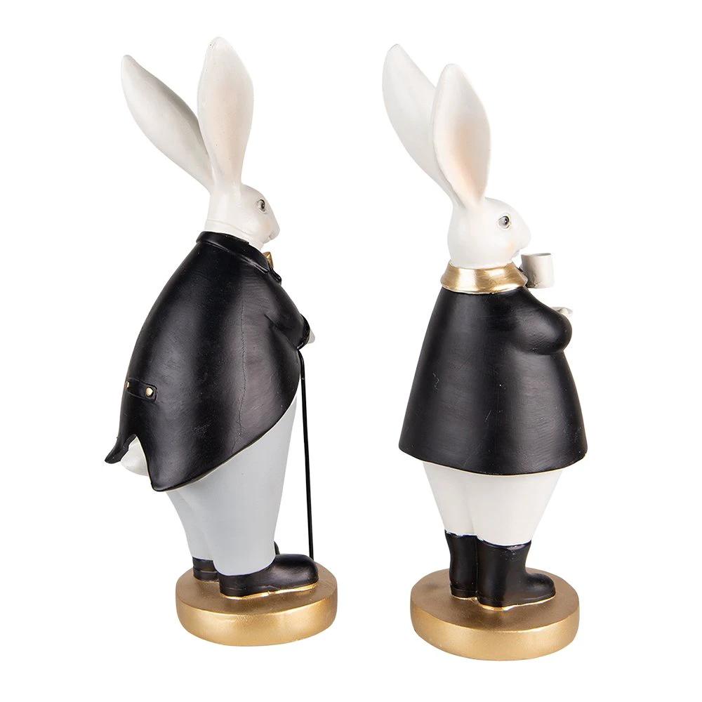 Decoration rabbits (set of 2) 13x11x34 / 13x11x34 cm by Clayre & Eef.