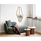 Noli Coffee table, ceramic table top/ash veneer, white/dark brown, ø60x42 cm by EMIRELLE