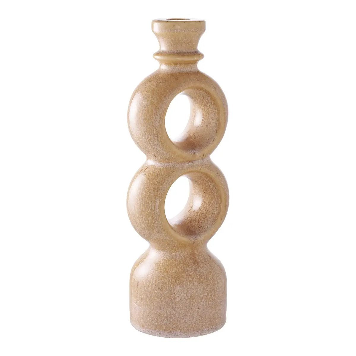 Candle Holder - Brown, Ceramic, 10.7x9.5x30.5 cm by EMIRELLE
