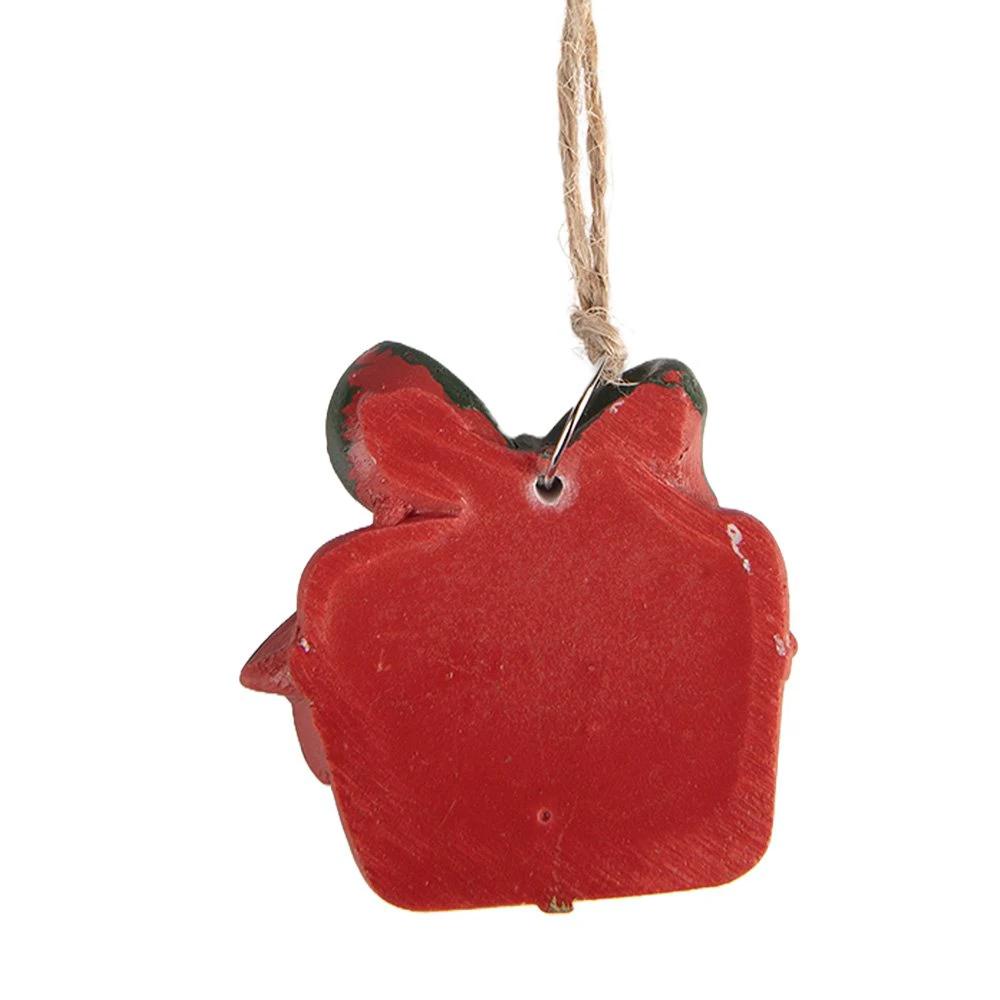 Geschenkanhänger Kersthanger 4 × 1 × 4 cm Rot Kunststoff von Clayre & Eef.