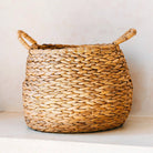 Round Woven Laundry Basket – Bulbous Boho Hamper – Natural Plant Basket – Large Water Hyacinth Storage Basket (2 sizes) CITRA by Soeji
