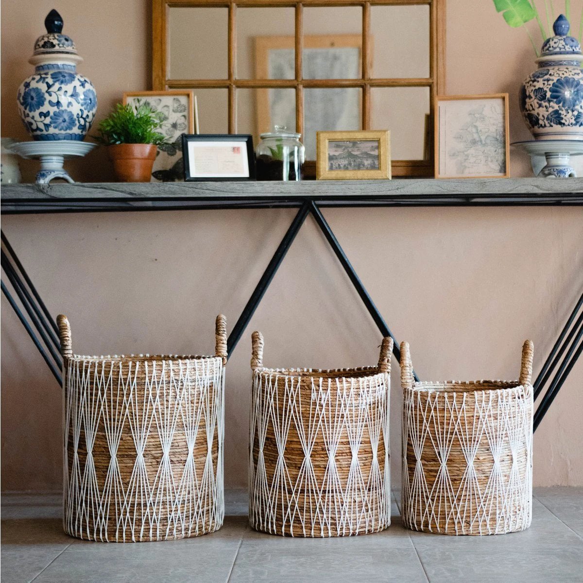 Boho Laundry Basket | Plant Basket | Storage Basket MANDURO made of Banana Fibre (3 sizes) by Soeji