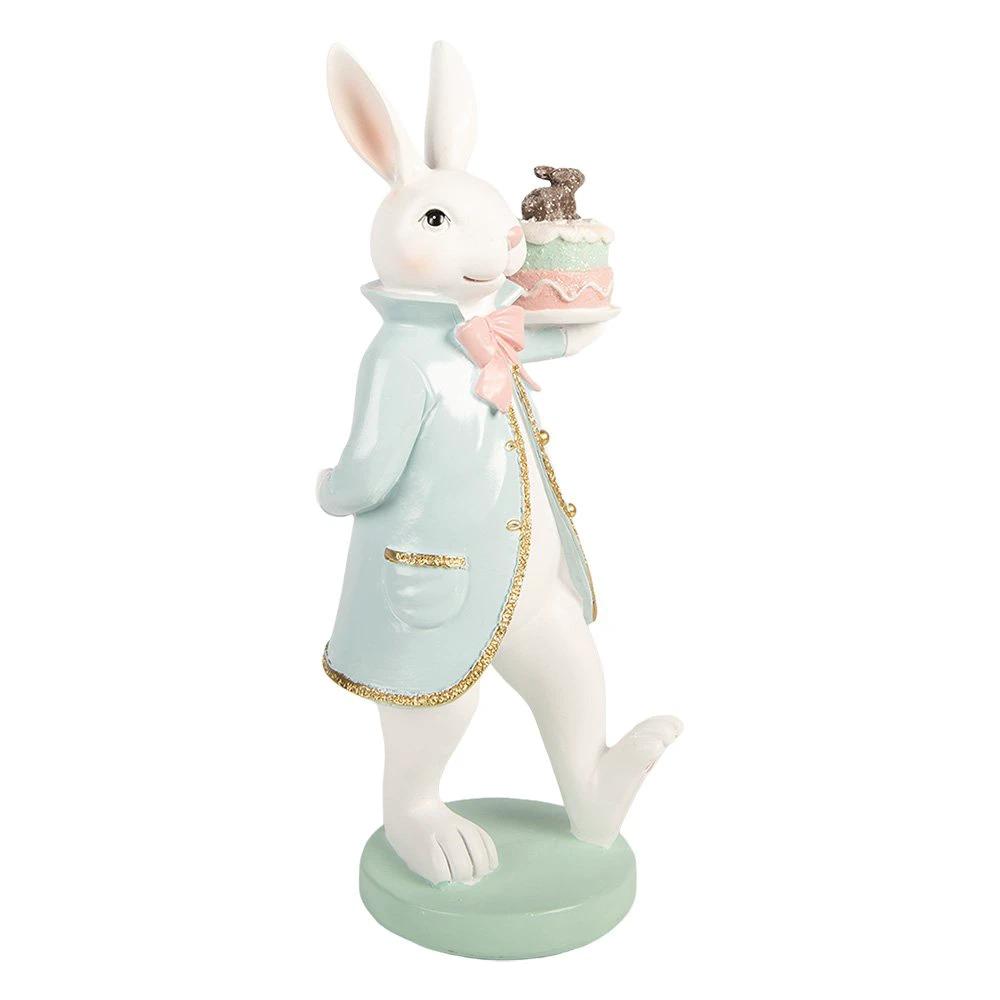 Decoration Statue Rabbit 13x11x28 cm White Plastic by Clayre & Eef.