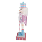 Christmas Decoration Statue Nutcracker 10x9x38 cm Pink Wood by Clayre & Eef.