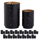 Tealight holder Masterbox 16x set of 2 starry sky candle holders round black gold by Voglrieder kreatives Wohnen