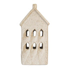 Decoration house with LED 10x9x18 cm beige ceramics by Clayre & Eef.